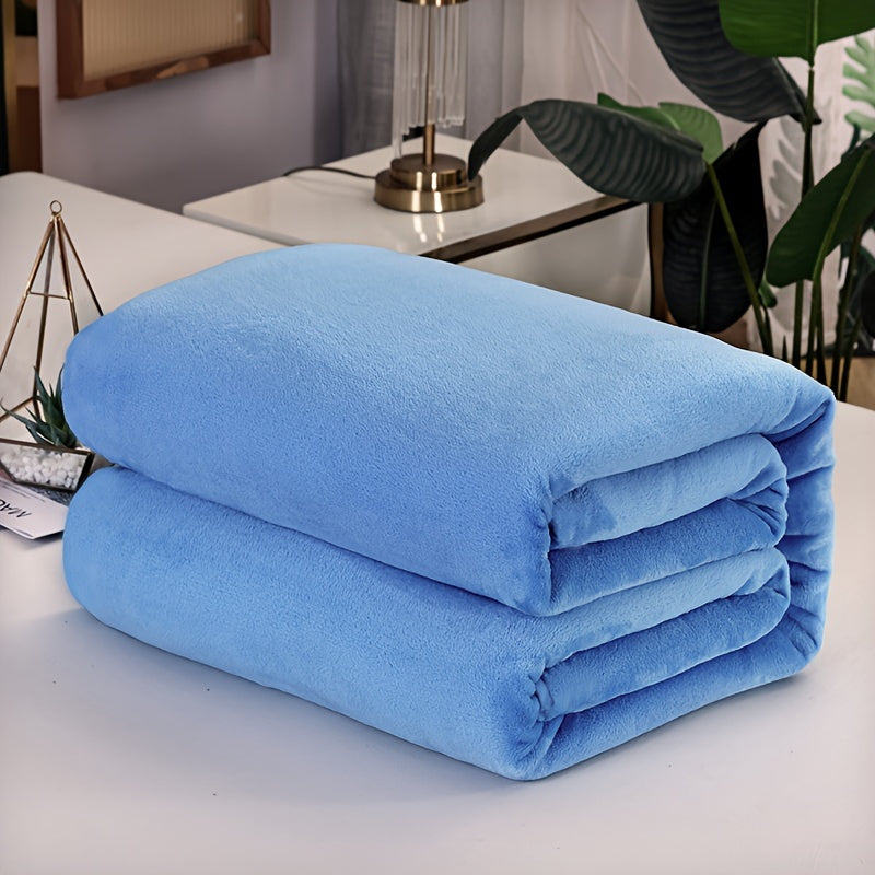 Luxurious Ultra-Soft Flannel Blanket in Solid Color, Contemporary Style – Cozy Plush Bedding Cover, Pillow Inserts or Cases Not Included.