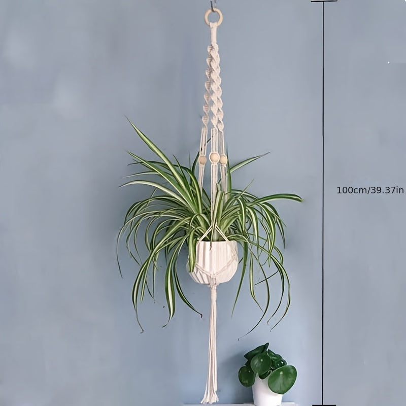 2 Pack Macrame handmade plant hanger for indoor pots, perfect for climbing plants.