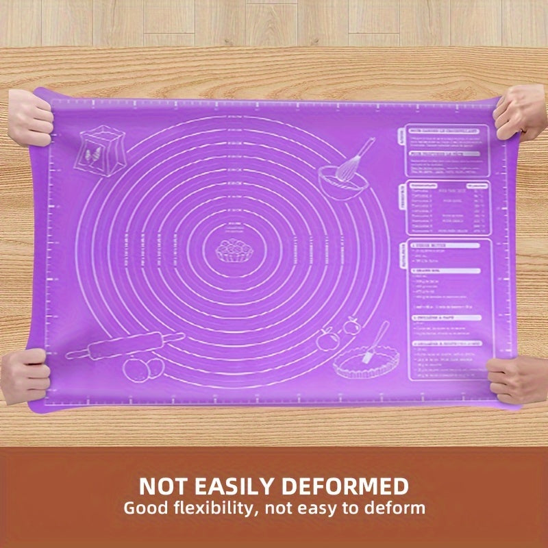 Get ready for the holidays with our Extra-Thick Non-Stick Silicone Baking Mat! This food-grade mat is perfect for dough, pastry, and noodles, and features convenient measurements for easy use. Its easy roll-up storage makes it a must-have essential for