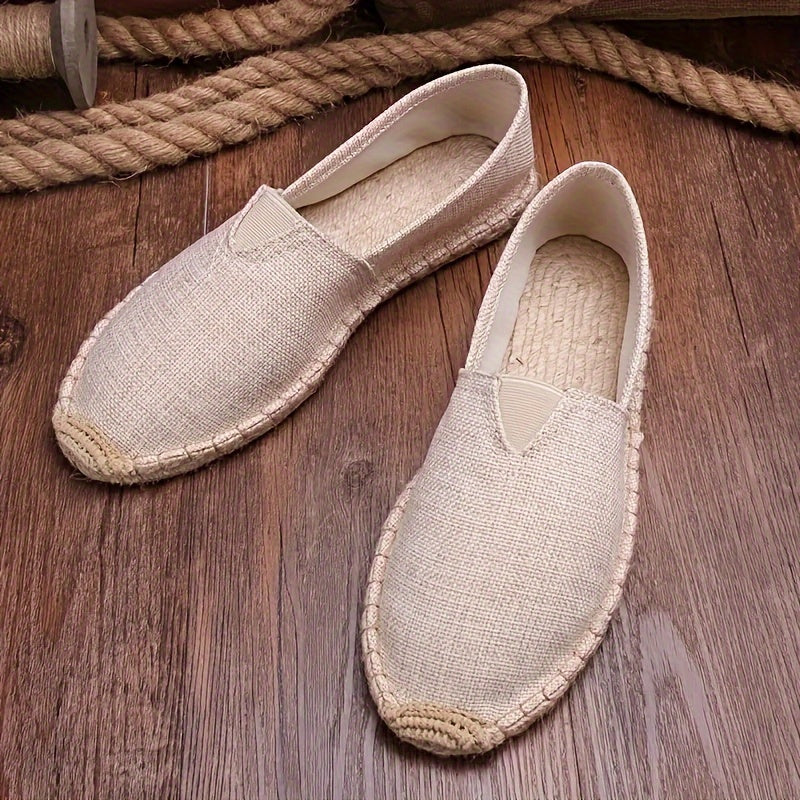 Men's slip-on espadrilles for casual comfort while walking.