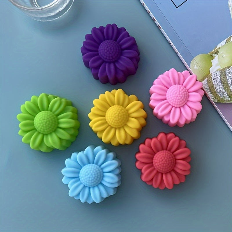 Set of 6 3D Flower Silicone Cake Molds for DIY Jelly Pudding Cake and Candle Making, Perfect for Kitchen Party Decorations