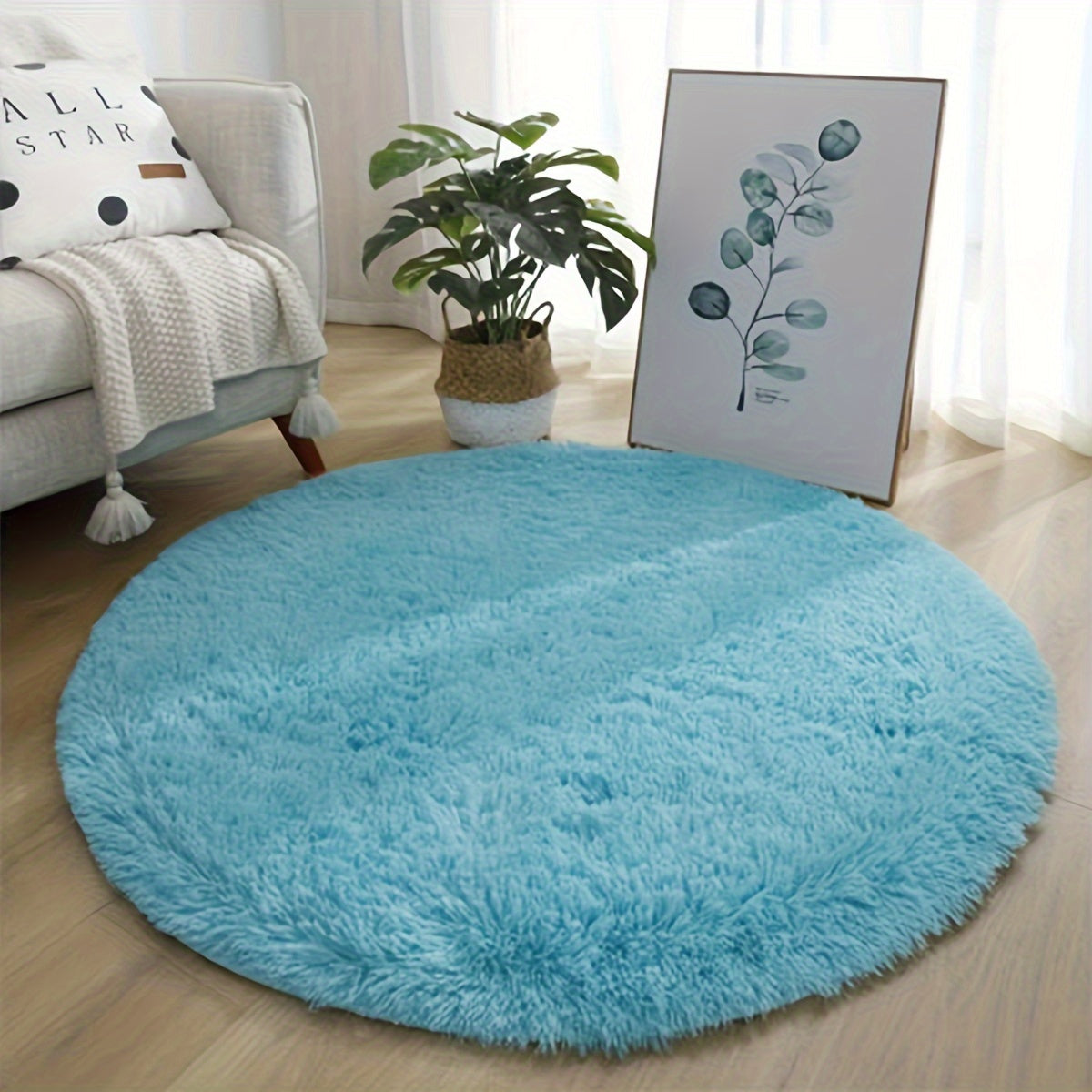 Indulge in the luxurious comfort of our Super Soft Fluffy Area Rug, crafted with non-slip plush polyester fiber for ultimate coziness. Ideal for enhancing the decor in your living room, bedroom, nursery, game room, or dorm. This rug is hand wash only and