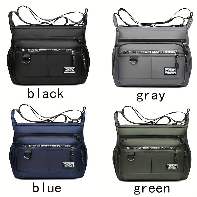 New casual men's crossbody shoulder bag for business travel, with random strap style and alphabet.