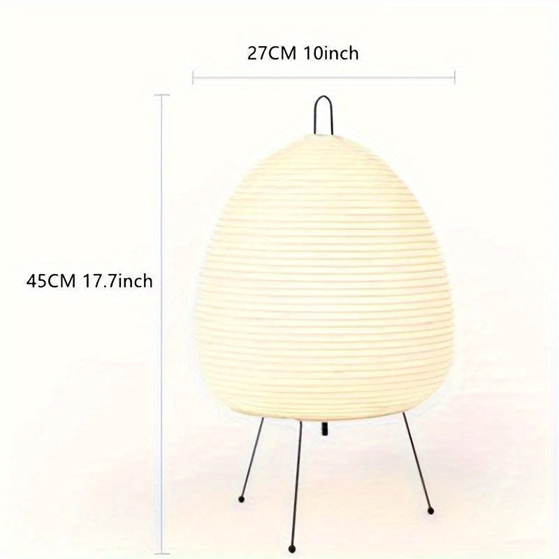 Stylish LED Japanese lantern table lamp with warm yellow light, ideal for various rooms and settings, USB powered with button control, perfect for bedroom decor.