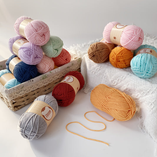 6 soft and comfortable acrylic yarns - ideal for DIY crochet and knitting projects, perfect for Valentine's Day gifts.