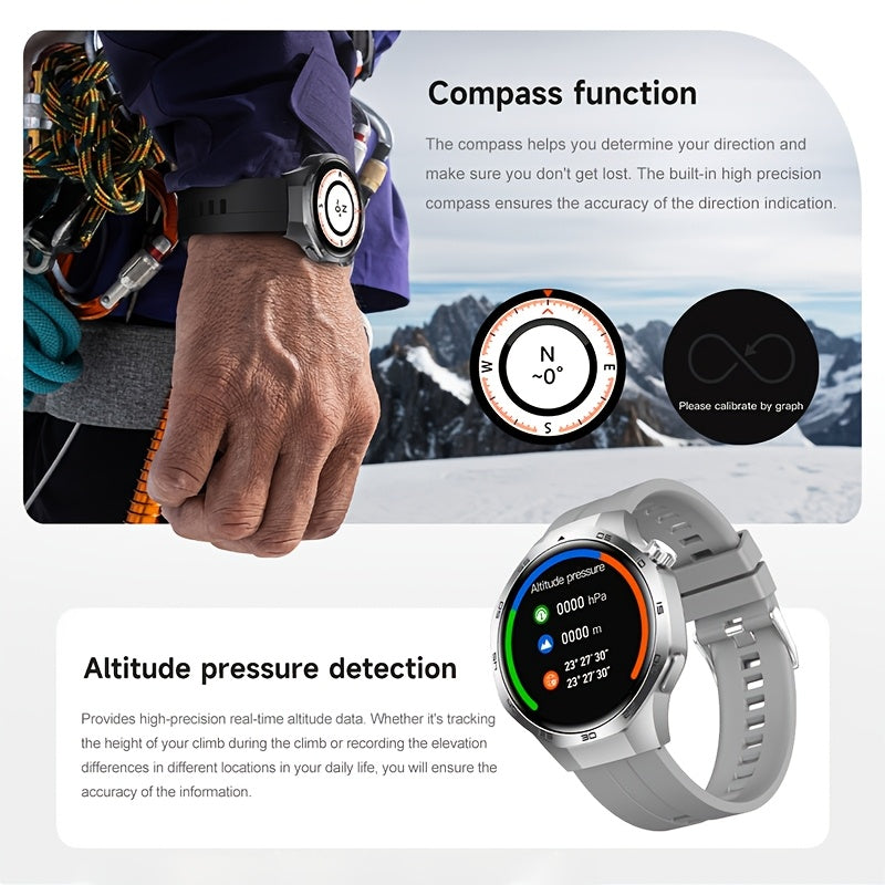 2025 New GPS Motion Trajectory Smart Watch for Men Watch 5 Max with AI Voice Wireless Call NFC, 100+ Sports Modes, Outdoor Sports Men'S Smart Watch, Fitness Tracker with Compass, Father'S