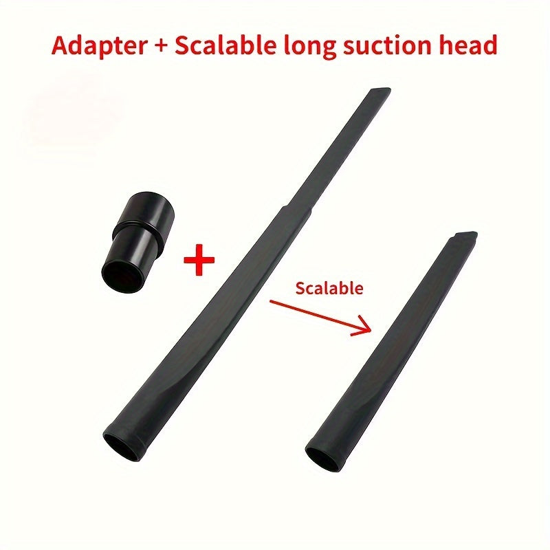 Crevice Tool Attachment for Vacuum Cleaners - Flat Plastic Nozzle with 32mm/35mm Adapter, Slim Extendable Brush for Difficult-to-Reach Places - No Charging or Batteries Needed