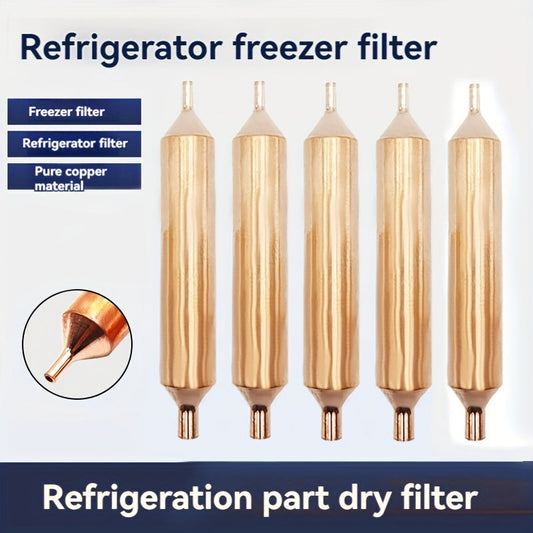 Metal Refrigerator Drying Filter - Set of 5 Replacement Parts and Accessories. Universal Fit, No Power Supply Required. Made from Pure Copper Material.