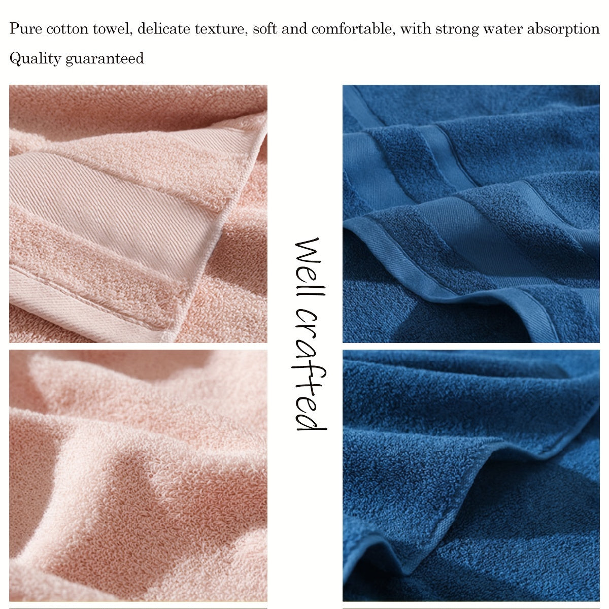 3-piece set of pure cotton bath towels, ideal for men and women, perfect for bathrooms in need of soft, moisture-absorbing towels.