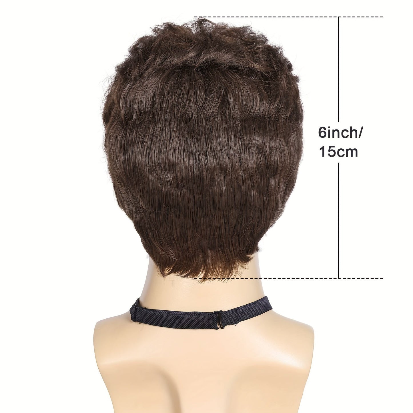 Fashionable Men's Matte Brown Short Wig - Resistant to Heat, Made with Polyester Fiber, in a Shade of Olive Brown