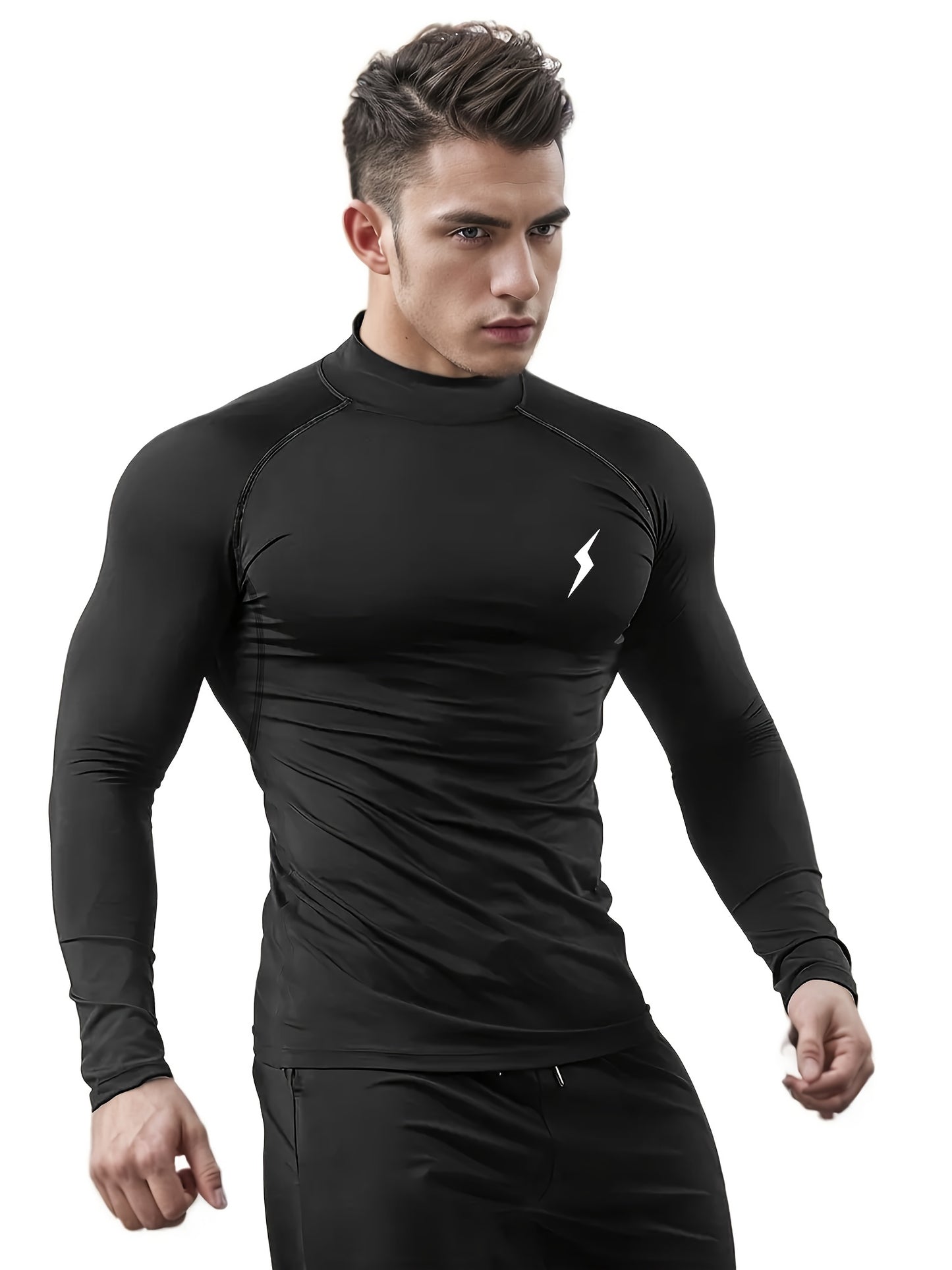 Men's Solid Color Thermal Underwear Set, Lightweight and Stretchy, Perfect for Sports and Autumn Wear