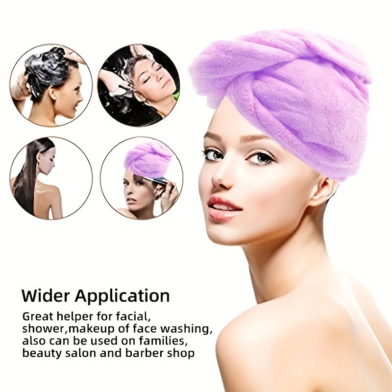 Fast drying hair towel made from soft, water-absorbing microfiber. Anti-frizz and anti-static. Ideal for bathroom use.