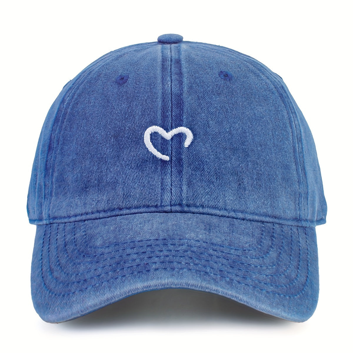 Embroidered heart baseball cap for women, with adjustable size, ideal for urban vacation.