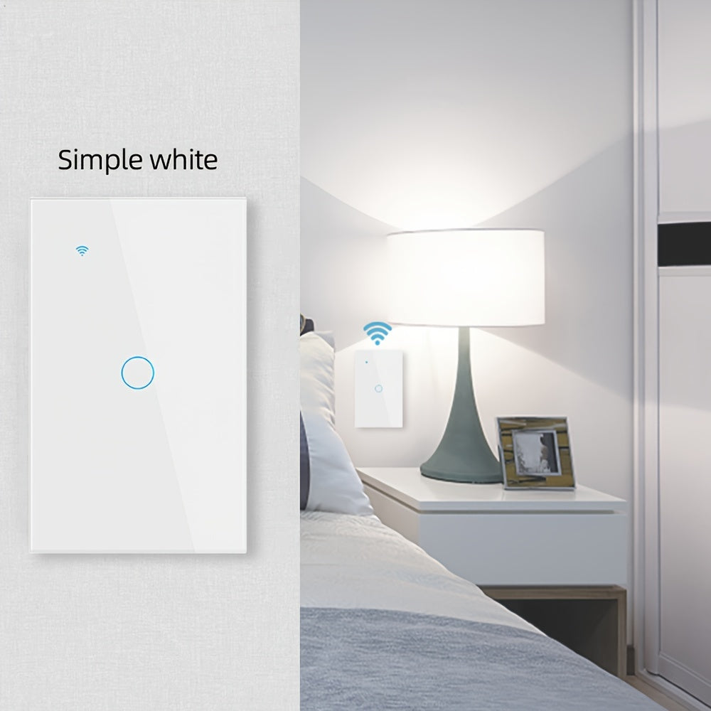 Chevolink Tuya Smart Switches with WiFi Touch Control, Voice Integration with Alexa & Google Home, App-Controlled Lighting, No Neutral Wire Needed, Fire-Resistant for US Standard Wiring in