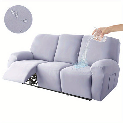 8-piece waterproof milk sofa slipcover set for summer, ideal for protecting furniture in home and office décor.