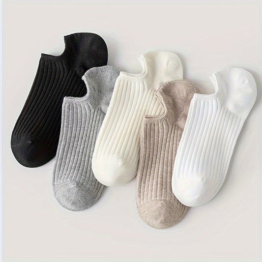 5 pairs of non-slip invisible socks for women.