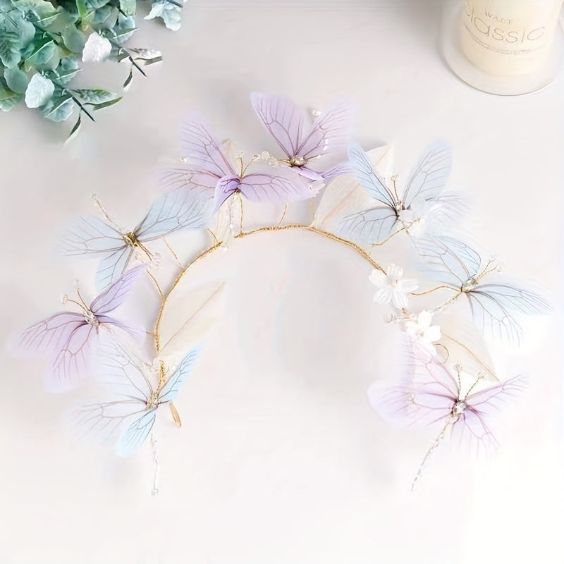 Stylish headband adorned with butterfly design, perfect for parties, cosplay, and adding a touch of elegance to any outfit. Ideal hair accessory for women.