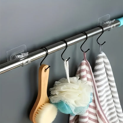 4-piece adhesive hook set for easy, damage-free hanging of curtains in kitchen and bathroom.