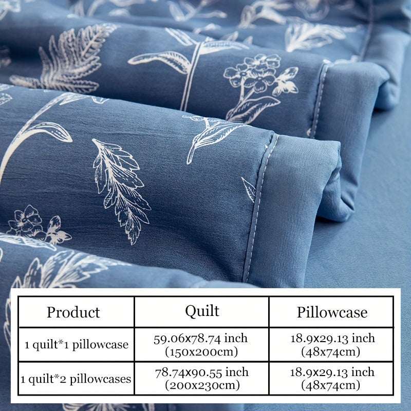 Summer Thin Quilt Set includes 1 quilt and 1-2 pillowcases made of soft and breathable 100% high-quality microfiber. Sheet or pillow insert not included.