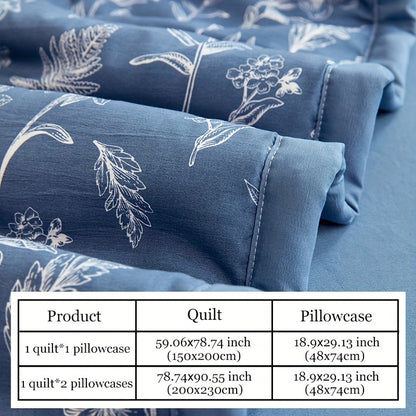 Summer Thin Quilt Set includes 1 quilt and 1-2 pillowcases made of soft and breathable 100% high-quality microfiber. Sheet or pillow insert not included.