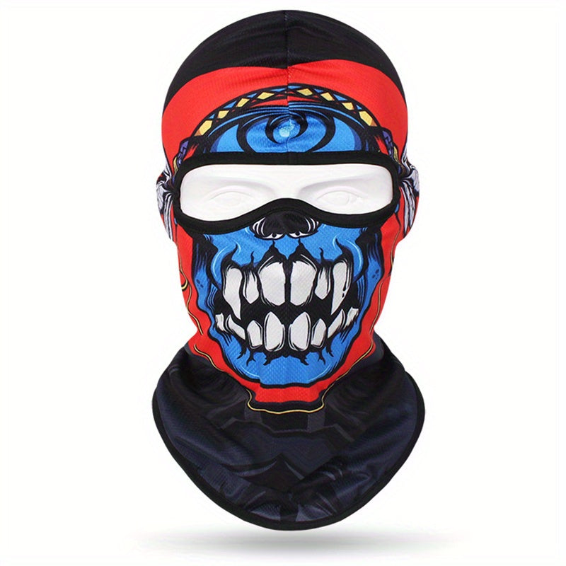 Full Face 3D Anime Skull Balaclava Ski Mask for Hip Hop Style, Suitable for both Men and Women, Perfect for Cycling, Motorcycle Riding, Skiing and Outdoor Sports