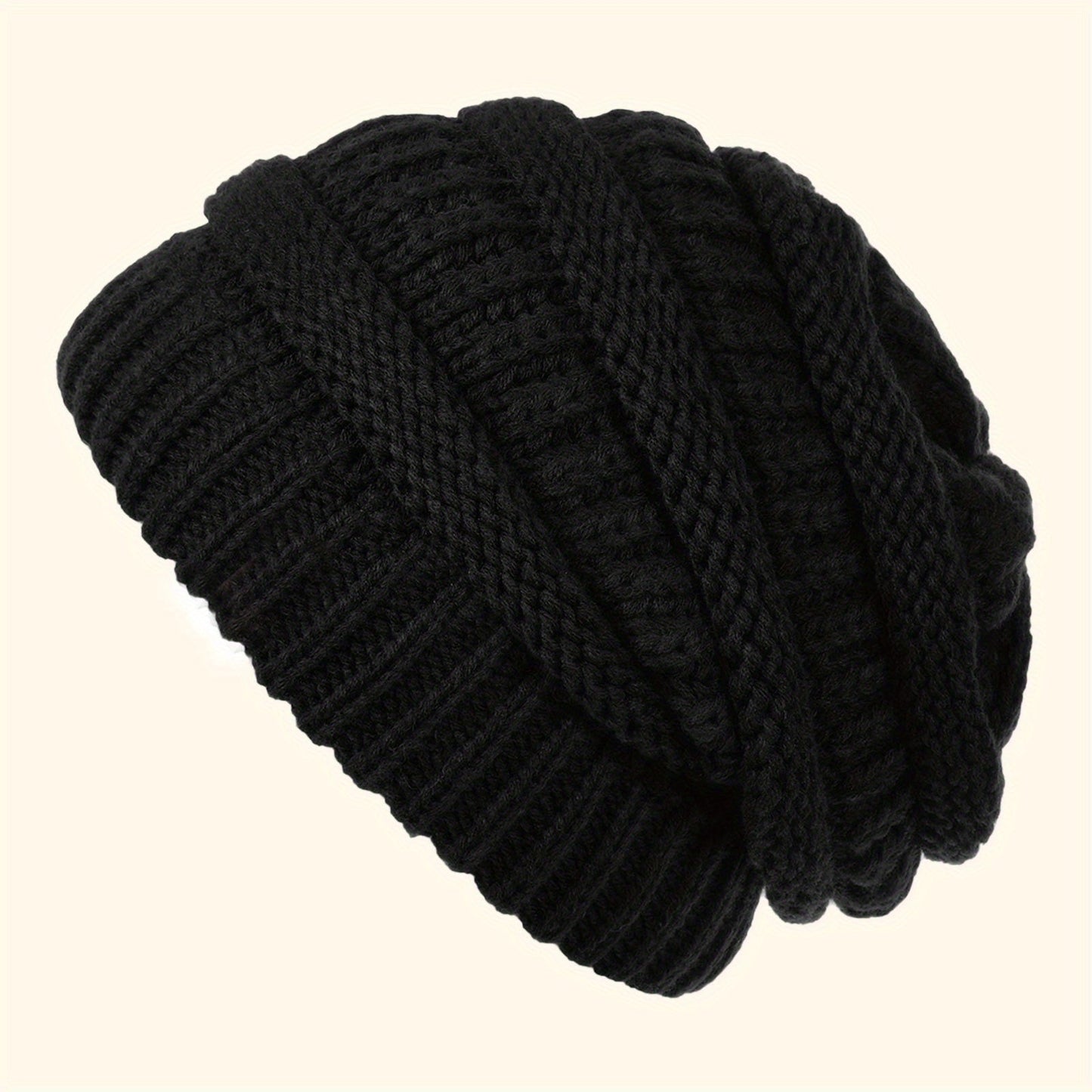 Soft slouchy knit winter beanie suitable for women and men, perfect for winter holidays.