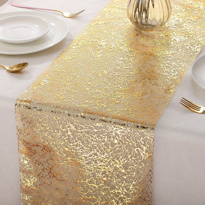 High-quality glittering metal table runner, ideal for DIY projects and special occasions such as parties and weddings, including Valentine's Day. Can be easily cut to desired size.