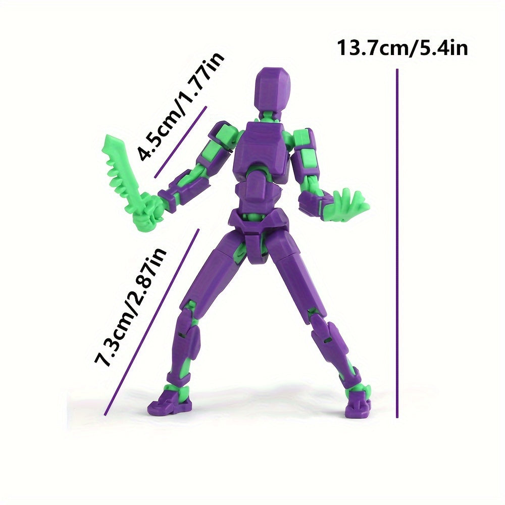 6-piece T13 robot action figure set, articulated dummy toy printed in 3D, ideal birthday gift for 3-8 year old collectors.