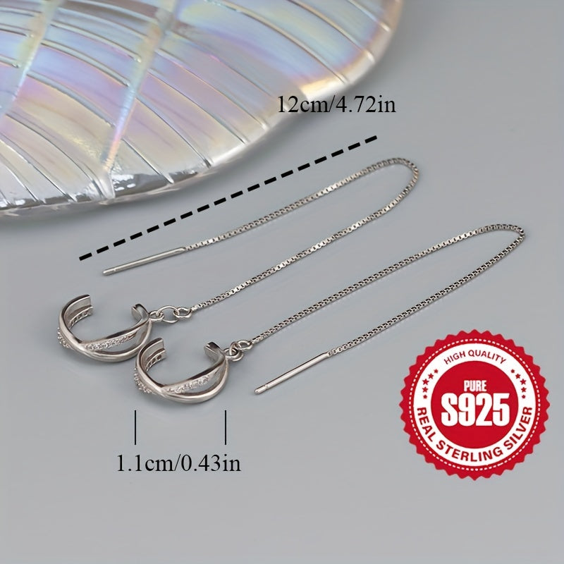 925 Silver Half-circle Ear Thread is a stylish and minimalist accessory perfect for everyday wear. This piece is ideal for commuting and is hypoallergenic, weighing only 2.7g.