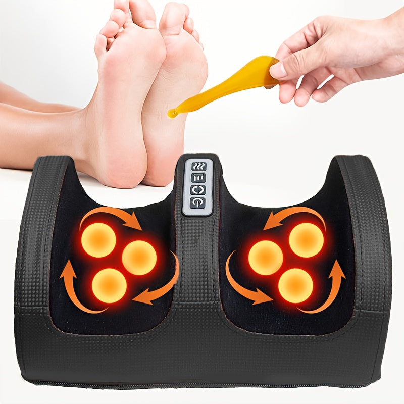 Electric foot massager with adjustable heat settings for improved circulation and relaxation, perfect for home spa use.