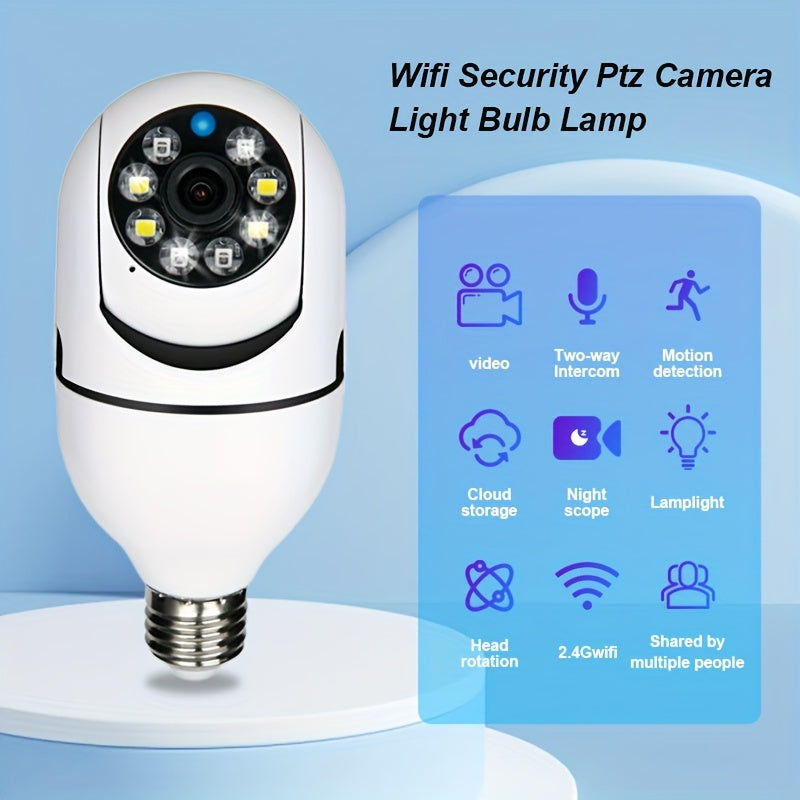 YIIYRY Smart Bulb Camera with Dock - Simple Installation, Night Vision, High Definition 1080P, Dual Audio, WiFi for Live Monitoring & Multi-User Access