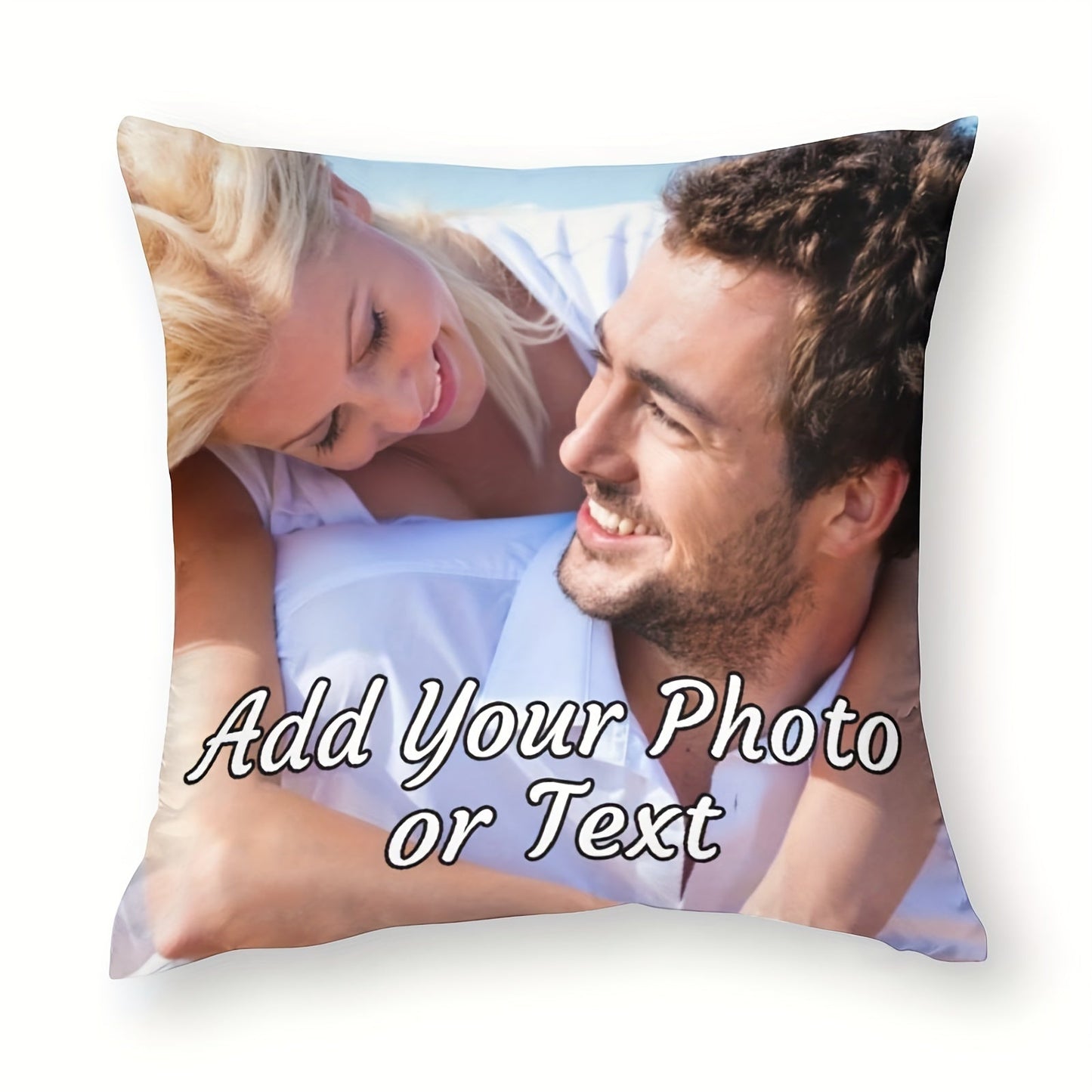 Customized Throw Pillow Cover measuring 45.72cm x 45.72cm - Featuring Individualized Single-Sided Design for Celebrating Christmas, Father's Day, Mother's Day, and Valentine's - Made with a Soft Polyester Blend in Various Colors