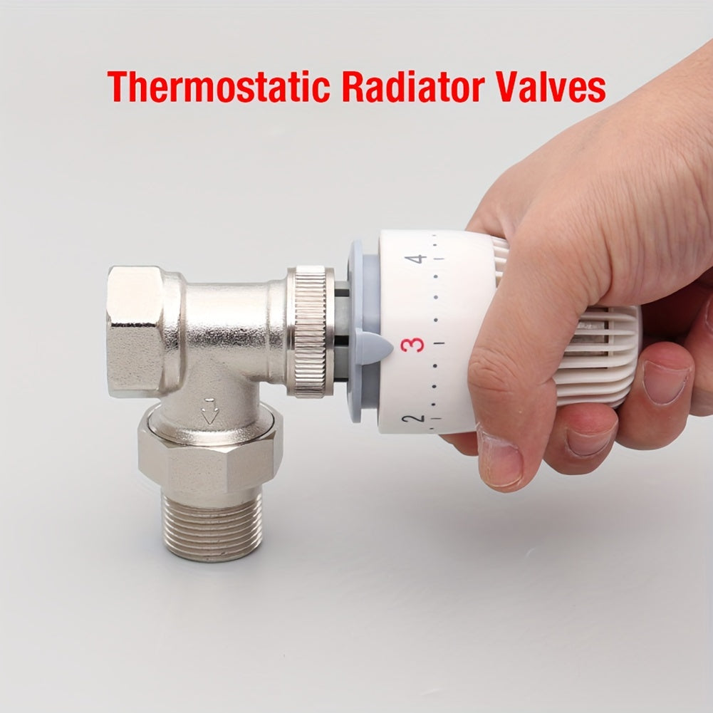 Brass angle regulating valve without thermostatic head in DN15/DN20 size.