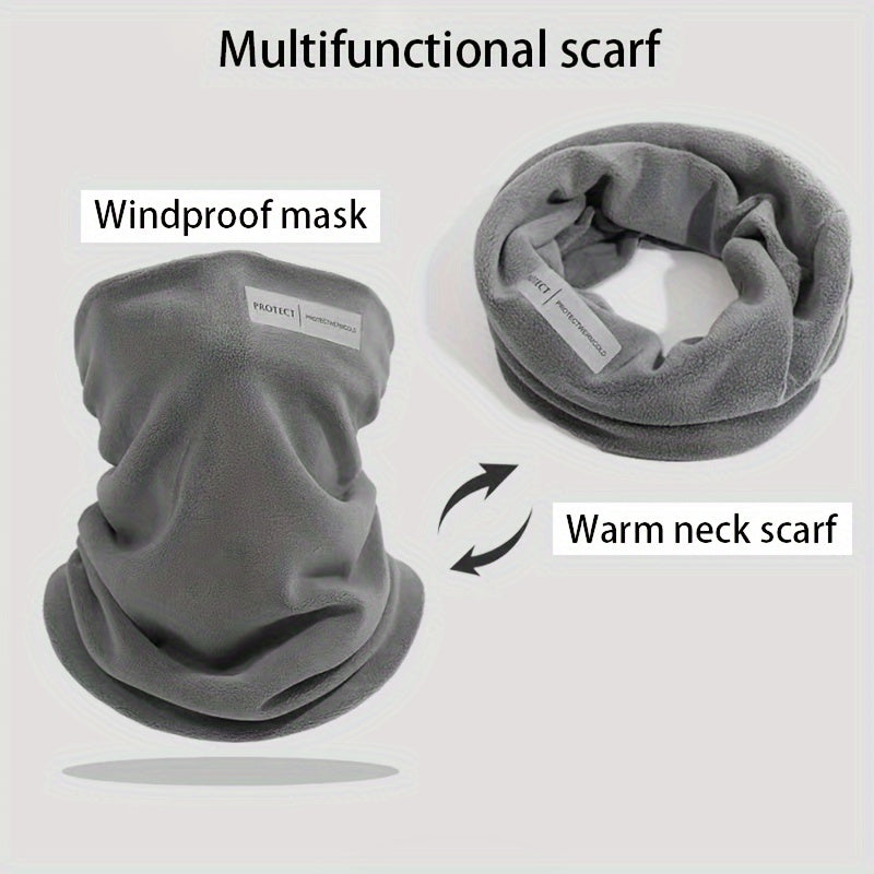 Women's Multifunctional Warm Mask: 1pc Polyester Basic Elastic Face Scarf - Breathable Windproof Knitted Neck Gaiter for Outdoor Cycling, Travel, Party, and Work - UV Protection Decorative Face Covering