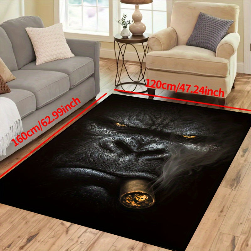 Add a touch of nature to your home with this Chimpanzee-themed non-slip rug. Easy to care for, it is machine washable and waterproof, making it ideal for any room including living rooms, bedrooms, nurseries, outdoor patios, and garden areas. Enhance your