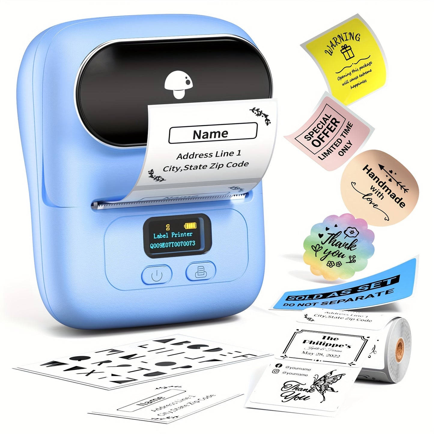 Phomemo M110 Mini Wireless Thermal Label Printer for Small Business, Home, Office, and Clothing Labels.