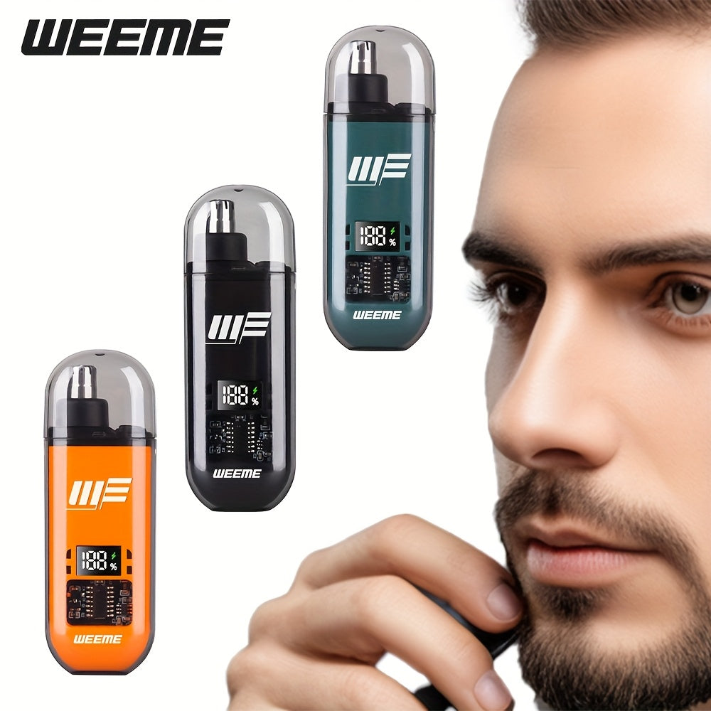 Weeme offers an exquisite USB rechargeable men's ear and nose trimmer in orange, green, or black with an LCD display for precise trimming. Perfect for Valentine's Day, Spring Festival, and