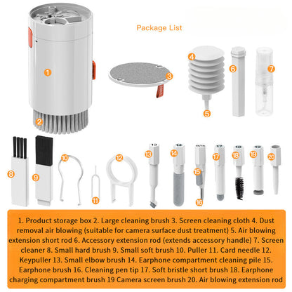Набор для чистки механических клавиатур и электроники, включает 20 предметов мягких щеток и инструментов для удаления пыли для телефонов, камер, наушников и других пластиковых материалов.