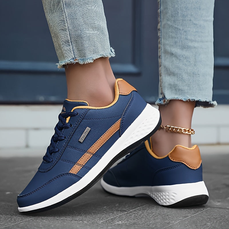 Women's casual lace-up sneakers with platform soft sole, perfect for walking or running.