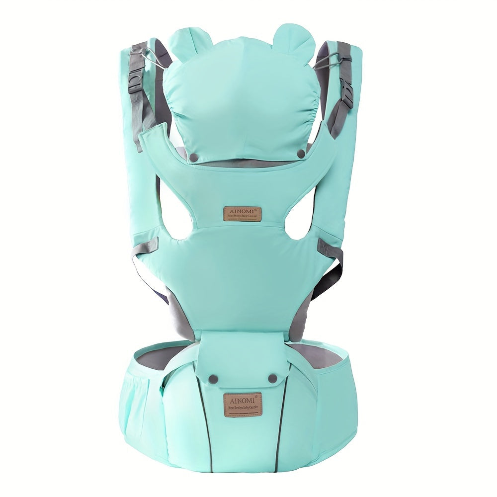 Gray 6-in-1 Youngsters Car Seat with Hip Seat for Children aged 0-48 months and weighing 3.18-20.41 KG. Features head support, breathable mesh, and adjustable soft ergonomic design. Ideal for daily family activities and travel.