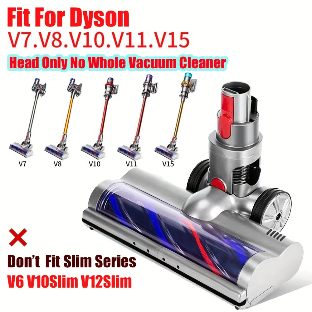 Replacement motorhead for Dyson models V7, V8, V10, V11, V15, SV10, SV12, and SV14. This vacuum cleaner electric brush head features 4 LED lights, perfect for cleaning hard floors and low carpets.