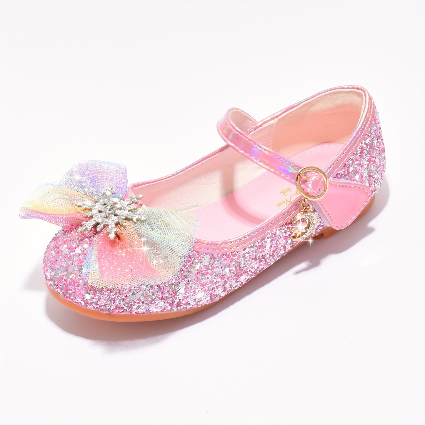 New blue crystal shoes for girls, perfect for little princesses with soft soles.