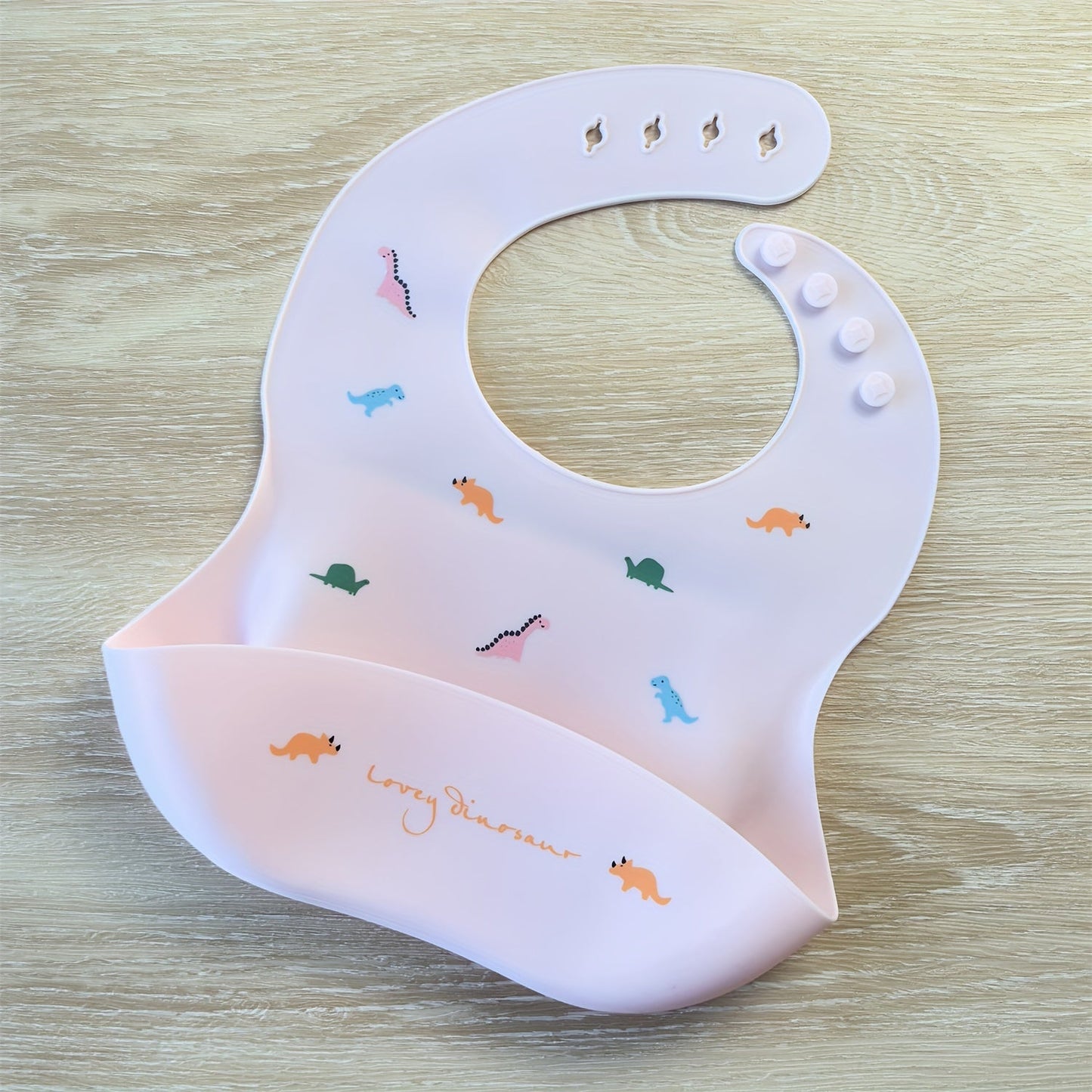 Adjustable Goldcolin Silicone Bib for Kids - Waterproof with Cute Print and Button Closure - Ideal Feeding Accessory