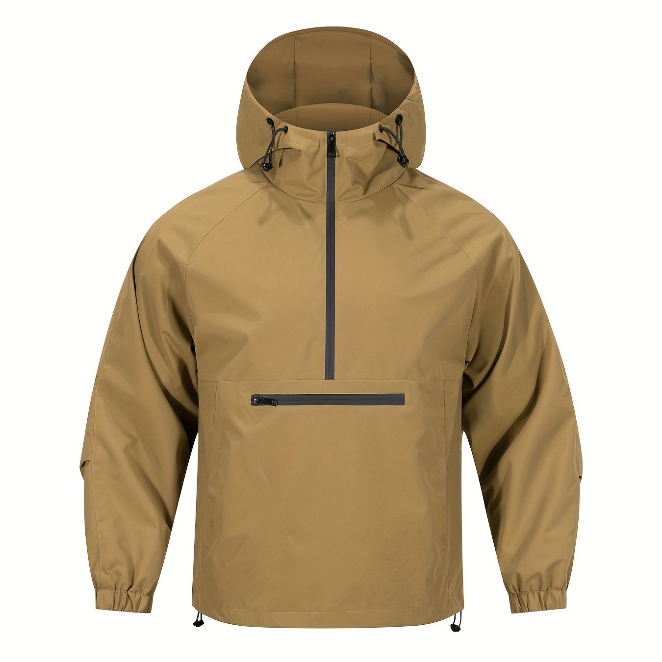 Men's casual jacket with loose fit, half zip pocket, and versatile style for outdoor comfort.