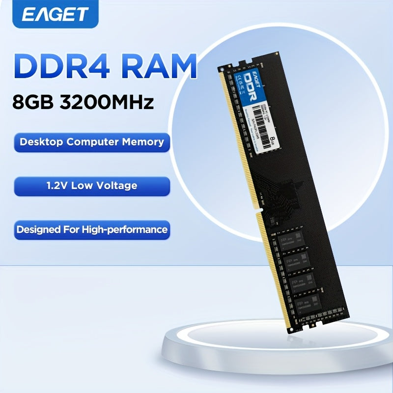 EAGET DDR4 RAM: 8GB/16GB, 3200MHz, 1.2V, UDIMM Stol kompyuterlari uchun Intel va AMD Onalarga mos xotira