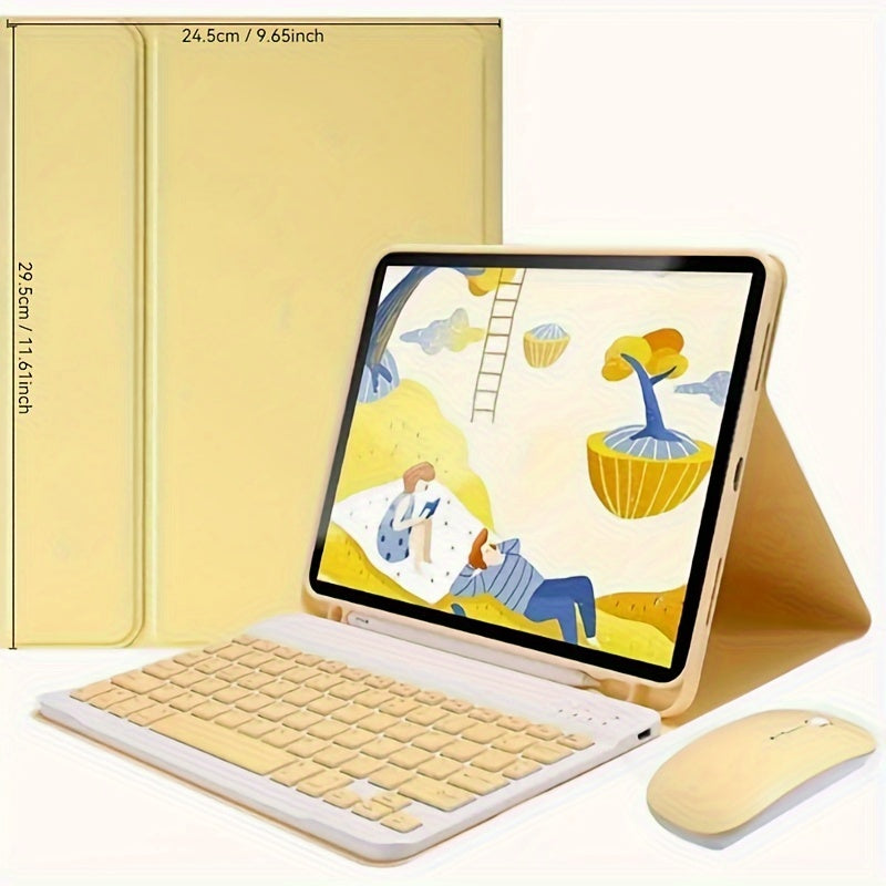 Wireless iPad Pro 32.77cm & Air M2 13inch Case with Pencil Slot, Keyboard, Type-C Charging. Charger not included.