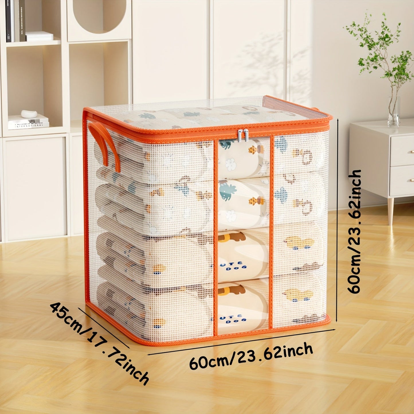 Large PVC Storage Bag with Strong Handles and Zipper - Ideal for Storing Clothing, Toys, Books, and More