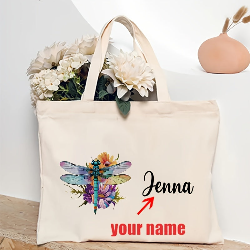 Unique Dragonfly Canvas Tote Bag - Convenient, Compact & Sturdy Shoulder Bag for Shopping, Travel & Beach - Ideal Present for Close Friends