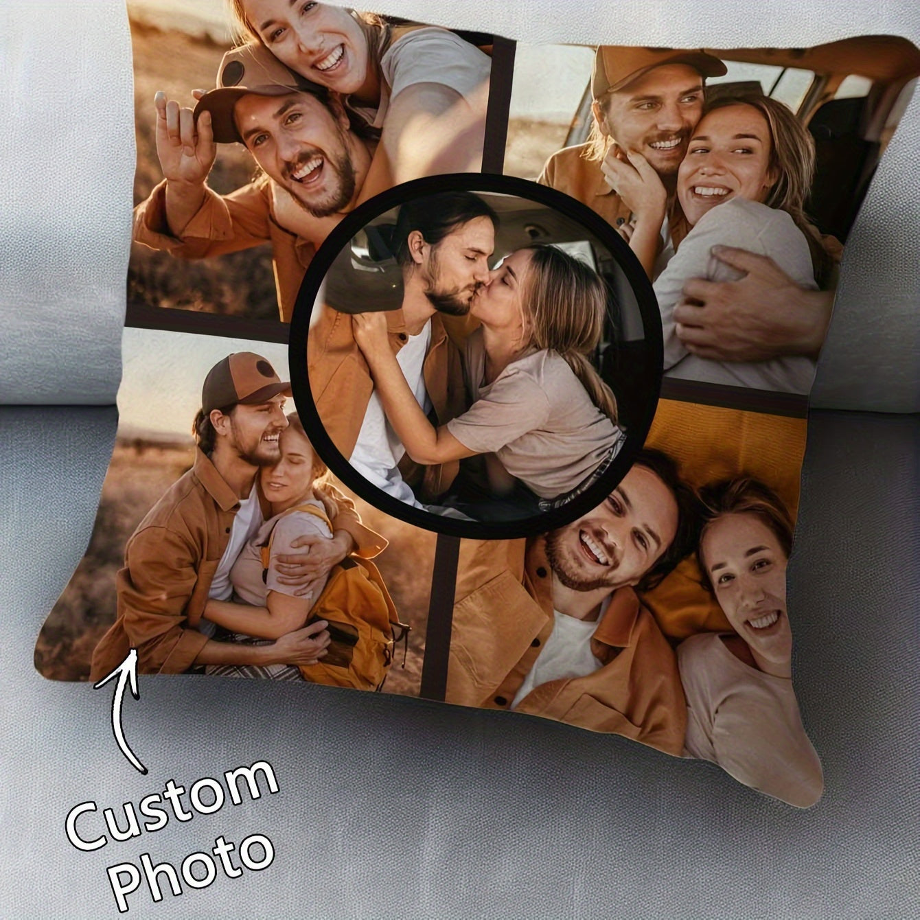 Get a Customized Photo Pillow Cover measuring 45.72x45.72cm, made of Plush Fabric - Ideal for enhancing your Living Room, Bedroom, or Sofa decor. A Special and Unique Gift for Anniversaries, Birthdays, Mother's Day, Father's Day, or Best Friends.