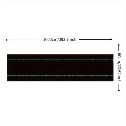 1 Roll of Agricultural Weed Control Mulch in black plastic, with widths of 59.99cm, 79.98cm, 100.0cm, 119.99cm, and 149.99cm, and a length of 10.0 meters